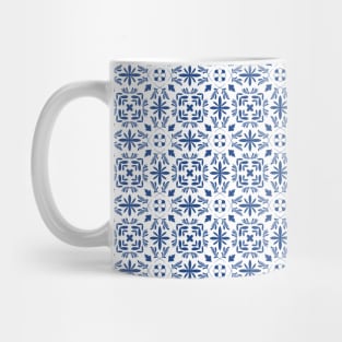 Blue Indigo Bohemian Tile Pattern Mug